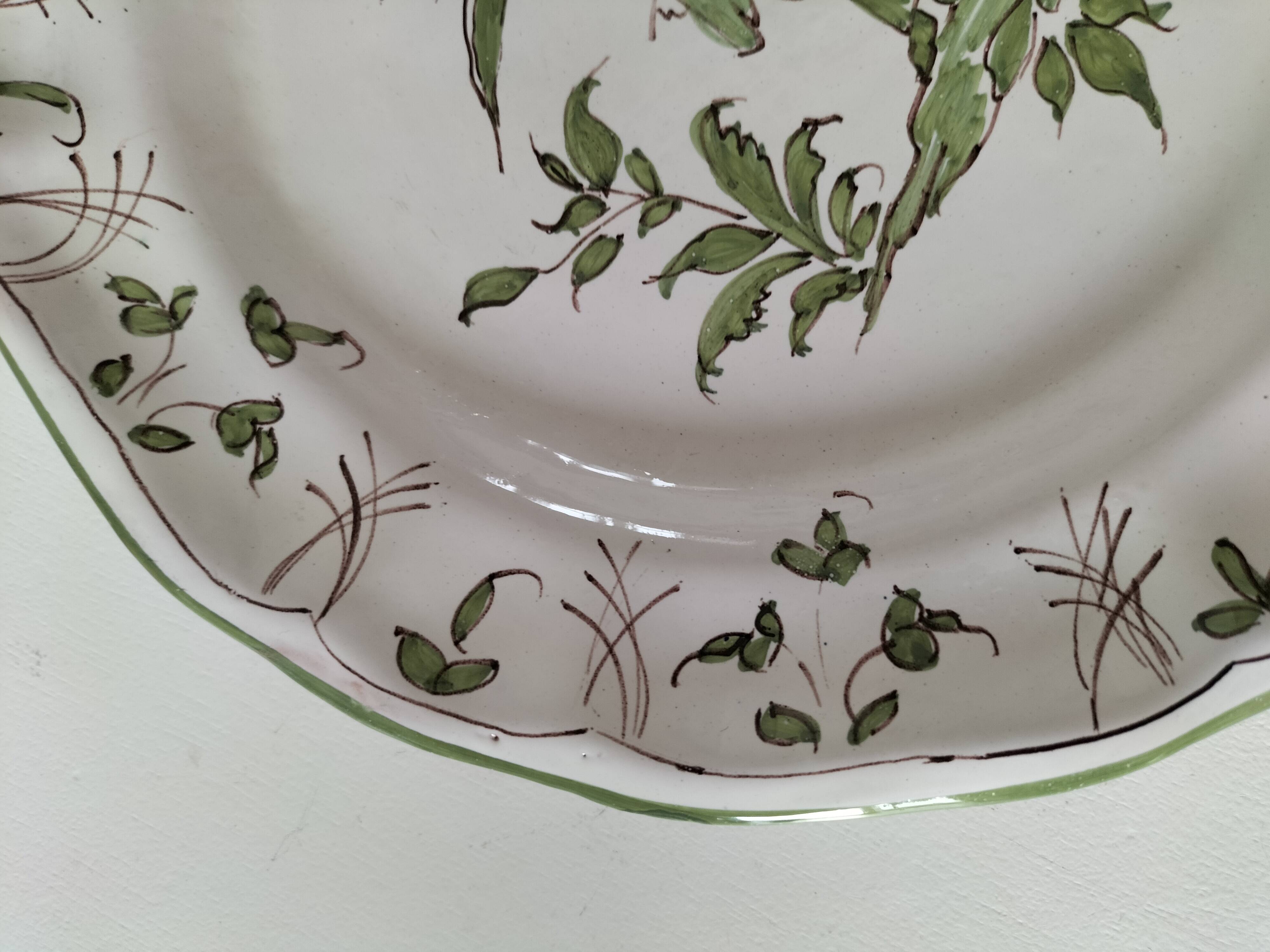 Antique Martres-Tolosane plate – rustic green decor