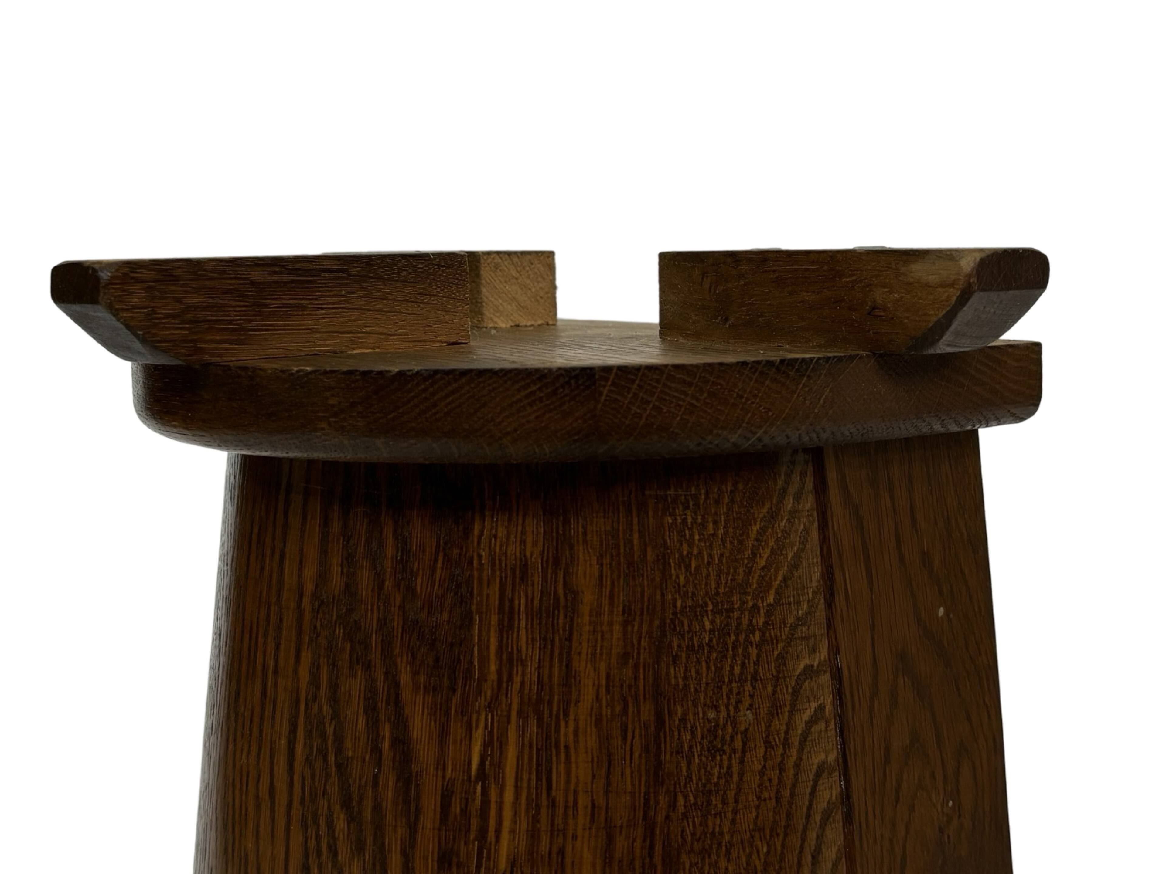 Vintage dark oak umbrella stand basket storage design 60s minimalist design