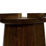 Vintage dark oak umbrella stand basket storage design 60s minimalist design