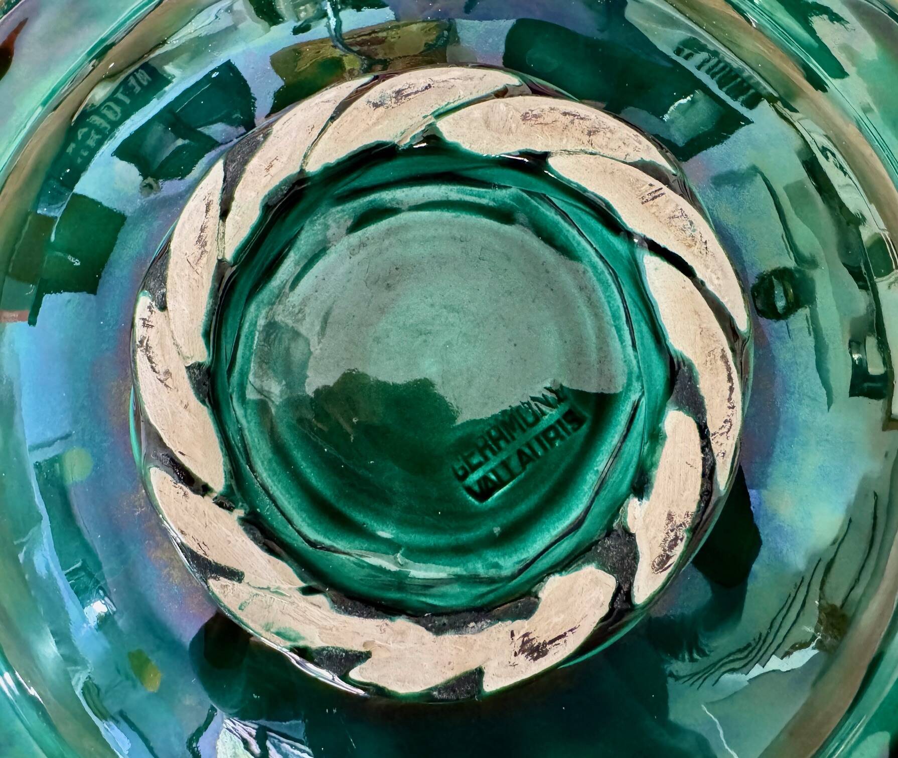 Large glazed ceramic platter from Vallauris