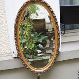 Beveled oval mirror