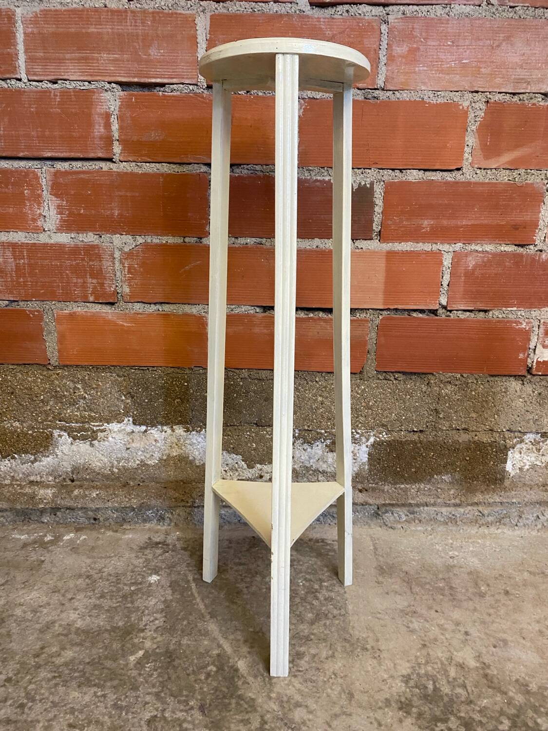 Sellette ancienne tripode art déco bois blanc vintage