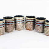 6 Accolay ceramic cups, 1950