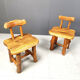 Set of 6 sculptural brutalist dining chairs, 1960s