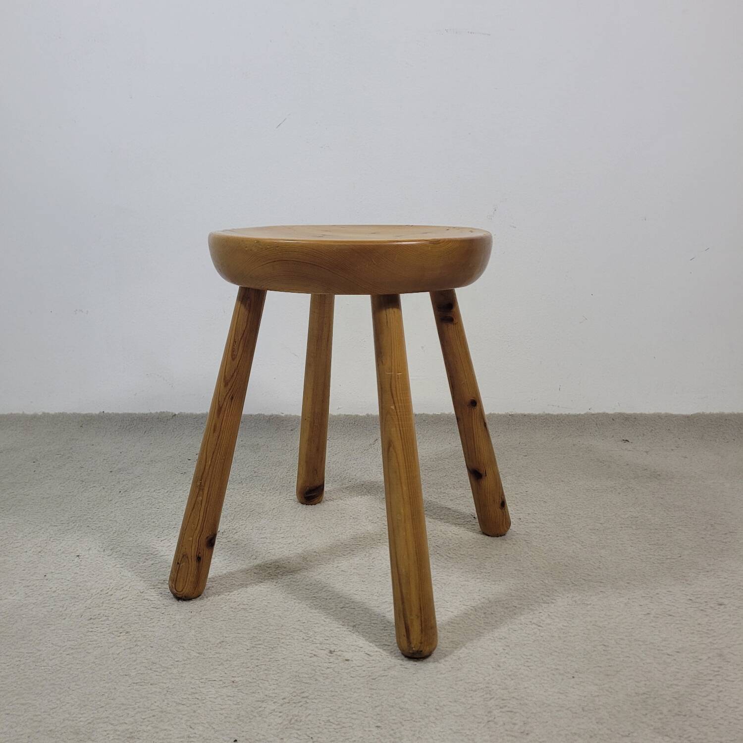 Vintage solid pine stool
