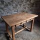 Vintage pine kitchen table or desk with two drawers – 1950s