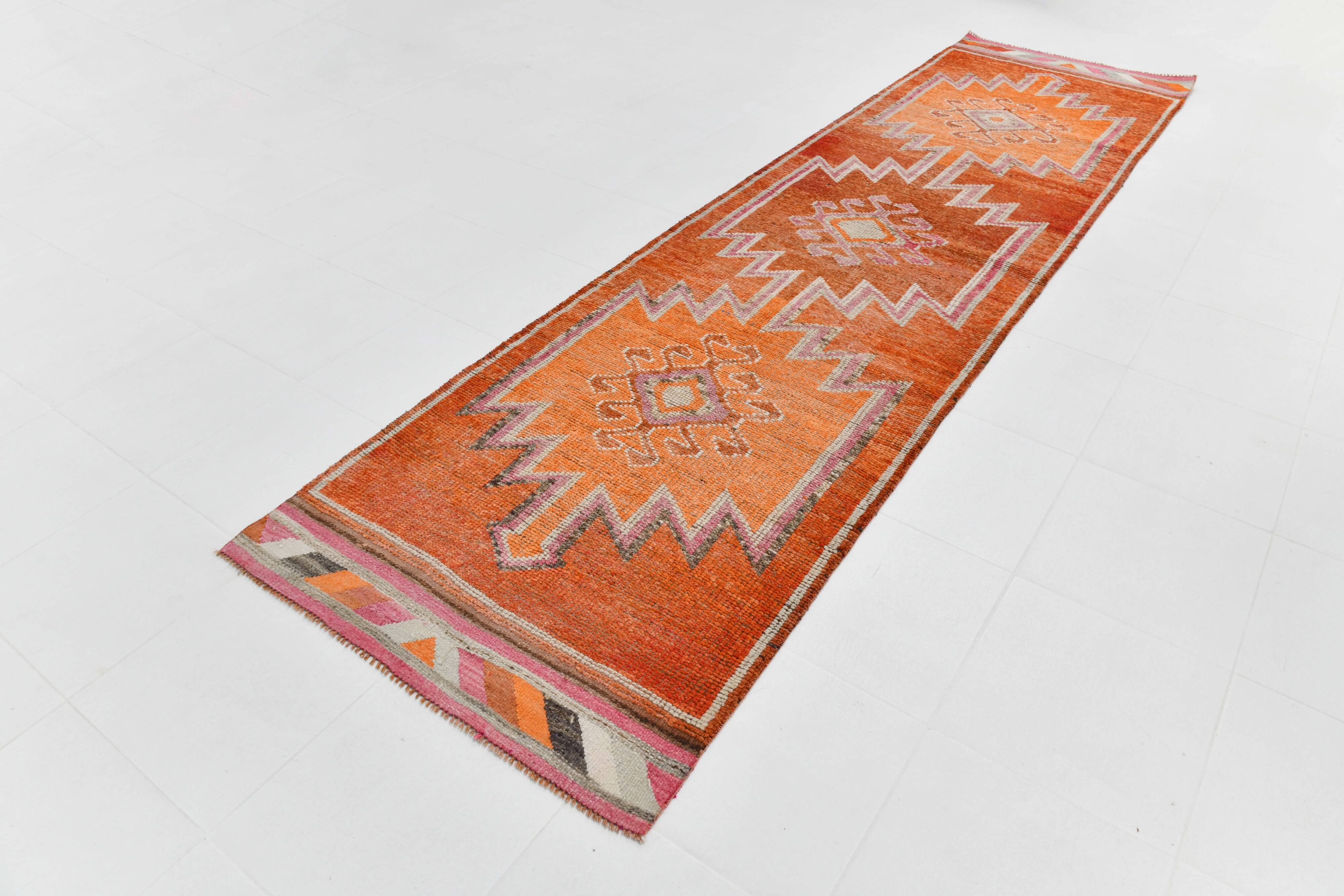 3x12 Rug For Hallway Vintage Runner Rug, 101x380Cm