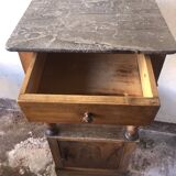 Wooden and marble bedside table