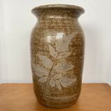 Vase en grès motif végétal