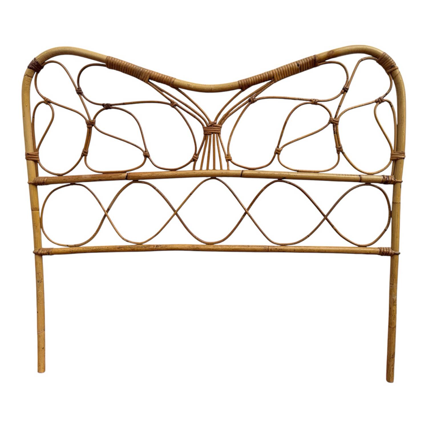 Pair of rattan headboards from the 50's Italy