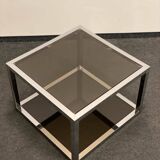 Italian Side Tables - Mid-Century Chrome/Smoked Glass, 1970s