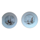 2 vintage signed plates with a sea decor