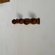Small coat hook with two round flat button pegs in pine H8.