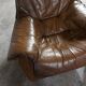 Fauteuils en cuirs et bois vintage