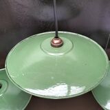 Enameled sheet metal pendant lights