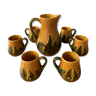 Set of 7 pieces of a service in slurries Casta Pereira, Portugal, 1970