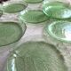10 assiettes plates en verre feuille
