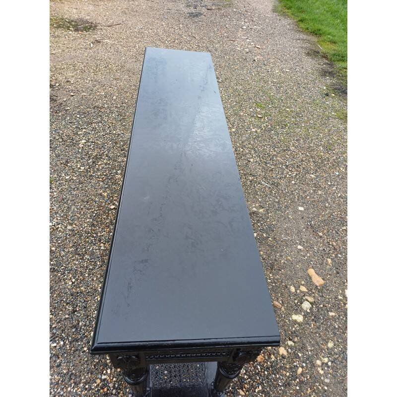 Napoleon III style wooden and cane console