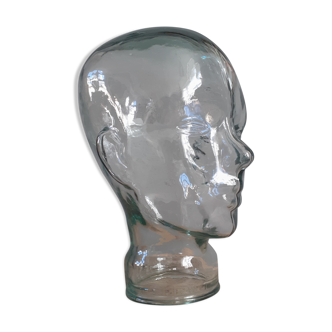 Vintage molded glass head