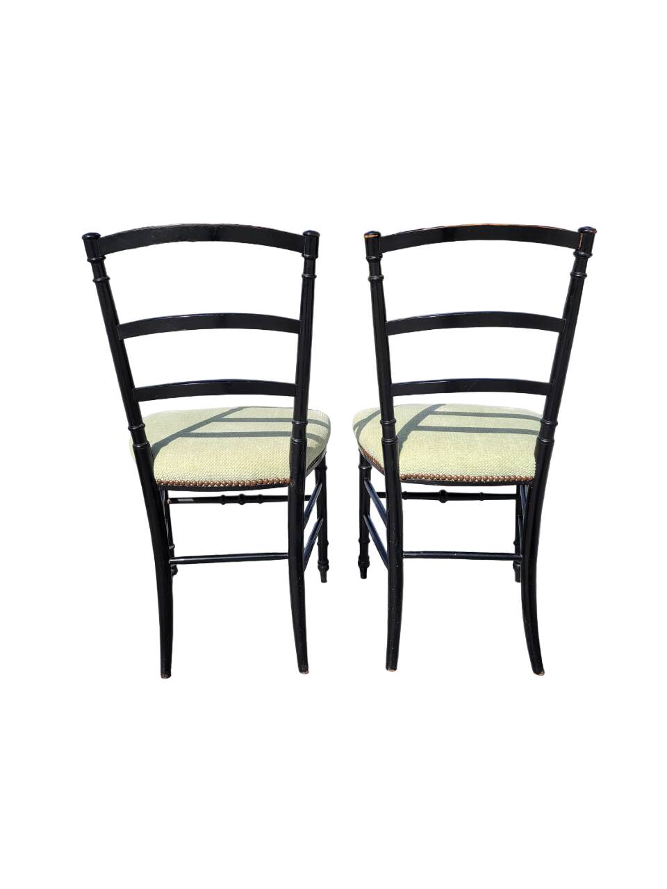 Pair of Napoleon III chairs in black stained wood