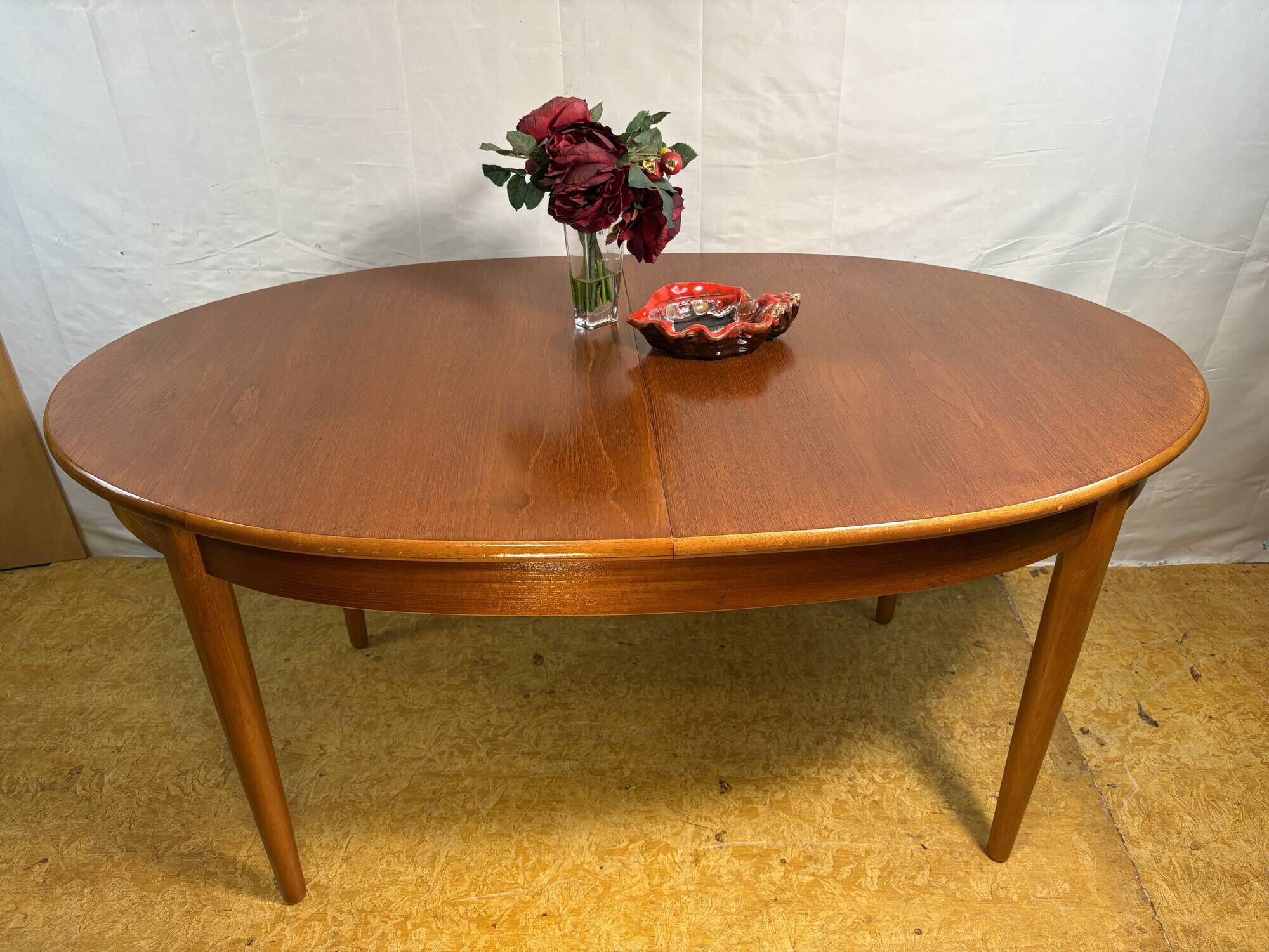 Mid-Century Vintage Teak Extending Dining Table 1960 Danish-Inspired Design