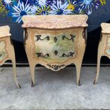 Chest of drawers Louis XV style painted woodwork