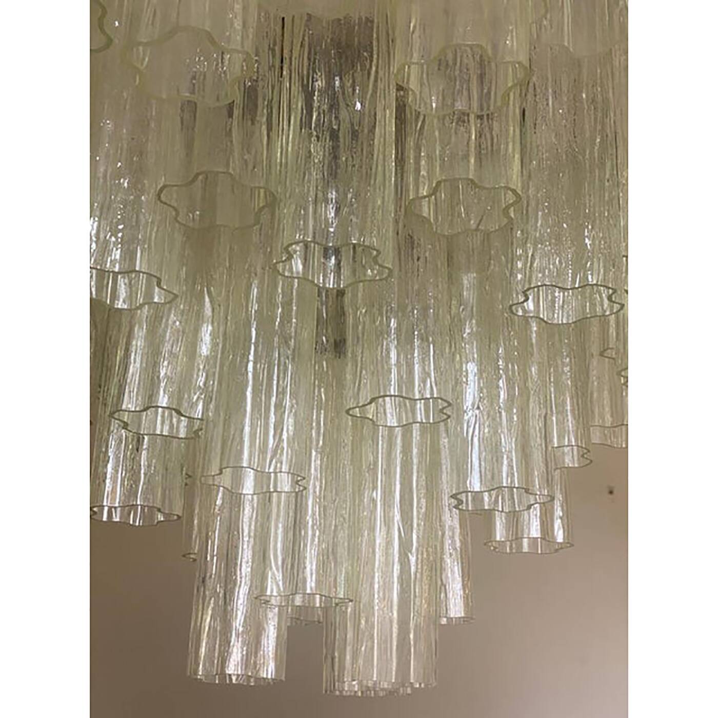 Contemporary Champagne “Tronchi” Murano Glass Chandelier