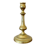 Vintage baluster-shaped antique brass candlestick