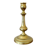 Vintage baluster-shaped antique brass candlestick