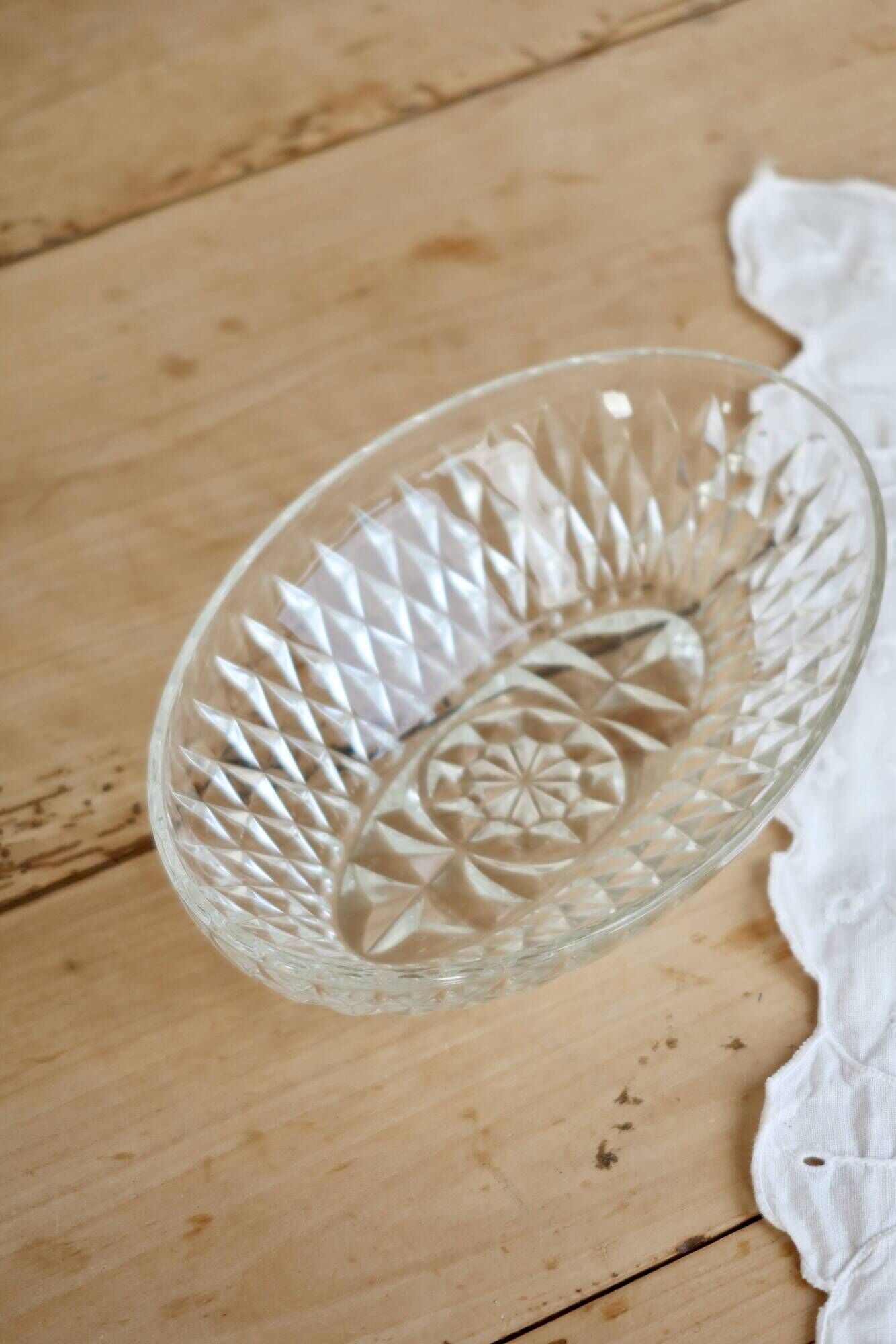 Vintage oval glass dish