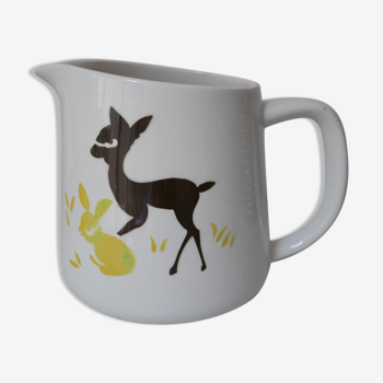 Fawn pitcher and rabbit