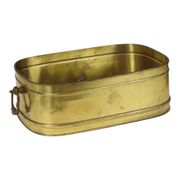 Large Oval Brass Planter Vintage XL Cachepot 41cm