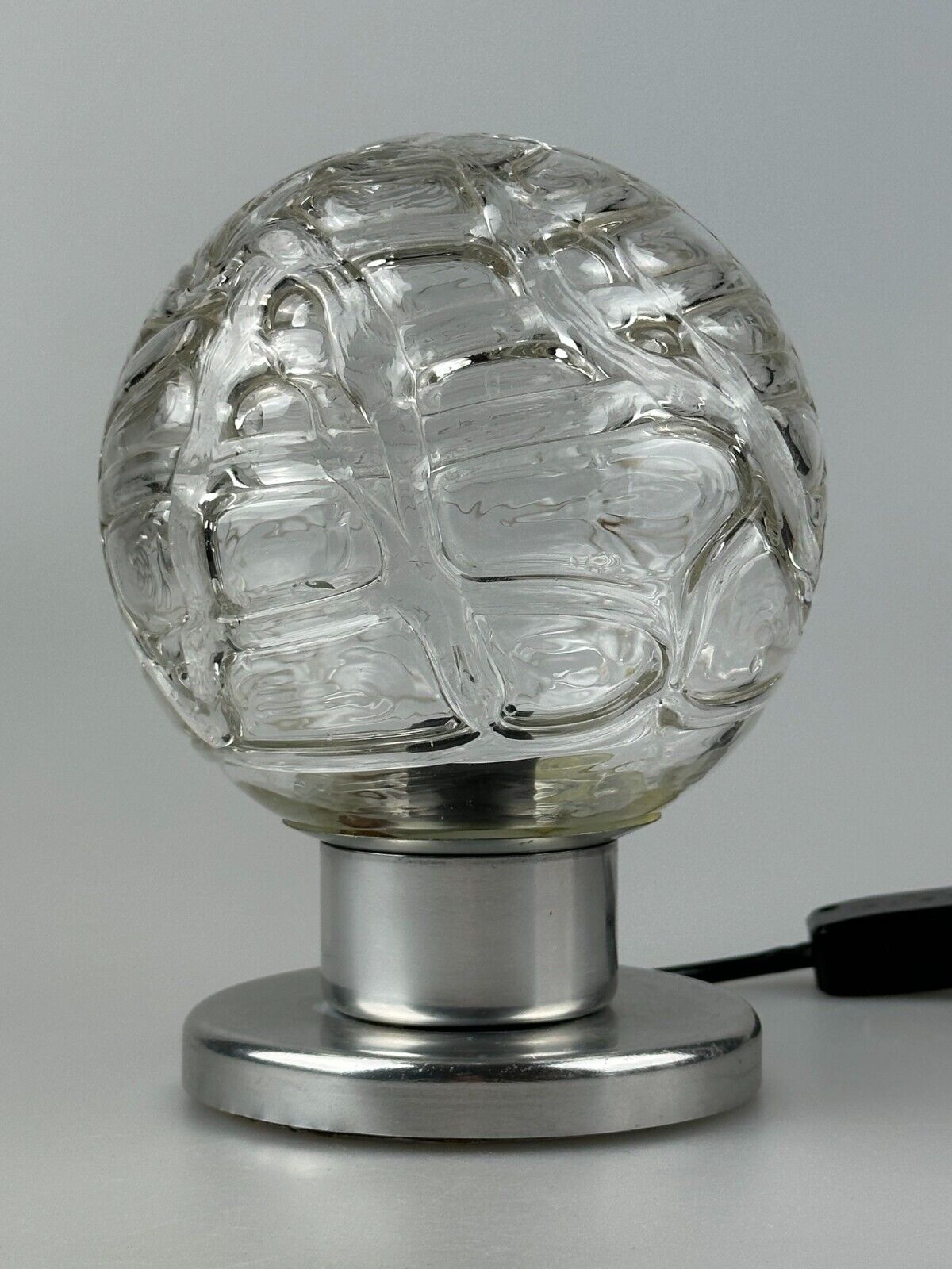 60s 70s table lamp bedside lamp chrome Doria glass space age design