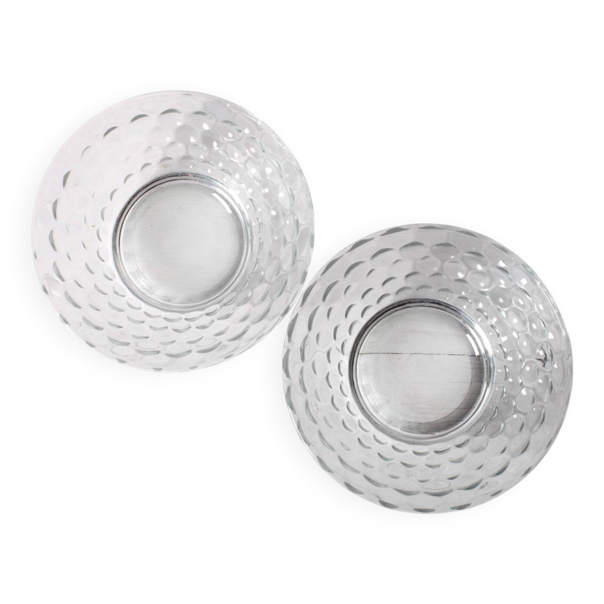 Set of 2 Vintage Bubble Glass Dessert Bowls Kim / Indonesia