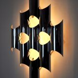 Space-age chrome wall lamp by RAAK, 8 lights, Germany, 1970