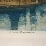 Frame The Alexandre Bridge 3 Paris the Eiffel Tower Etching signed Hubert