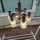 Vintage ceiling lamp in chrome plated and glass cut from targetti 1970 - 6 lamps