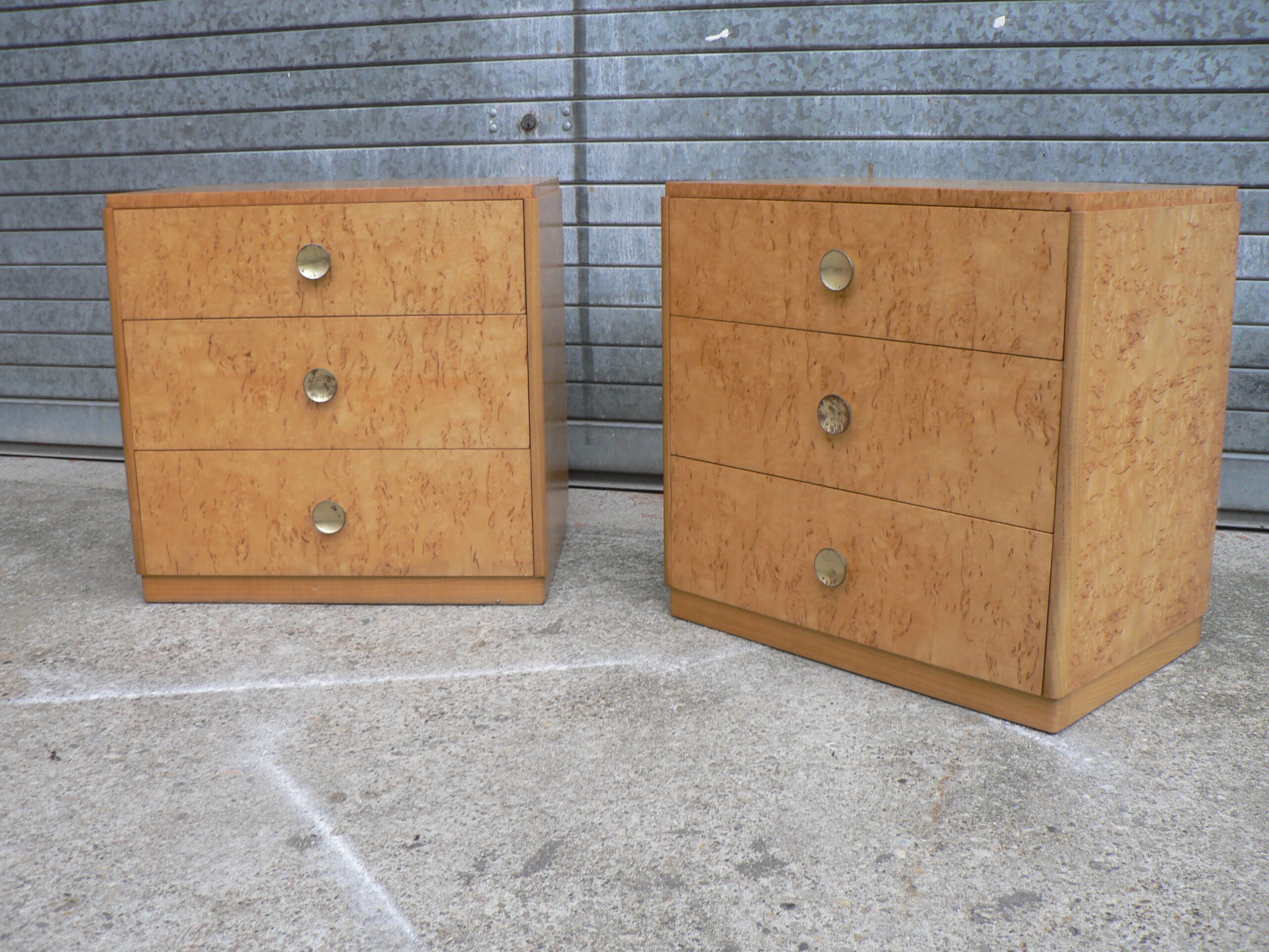 Pair of art deco bedside commode