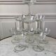 Lot de 10 coupes à champagne en verre cristallin années 50-60