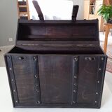 Mini bar vintage wooden briefcase