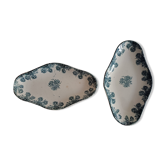 Two porcelain raviers "Terre De Fer" model carnations.