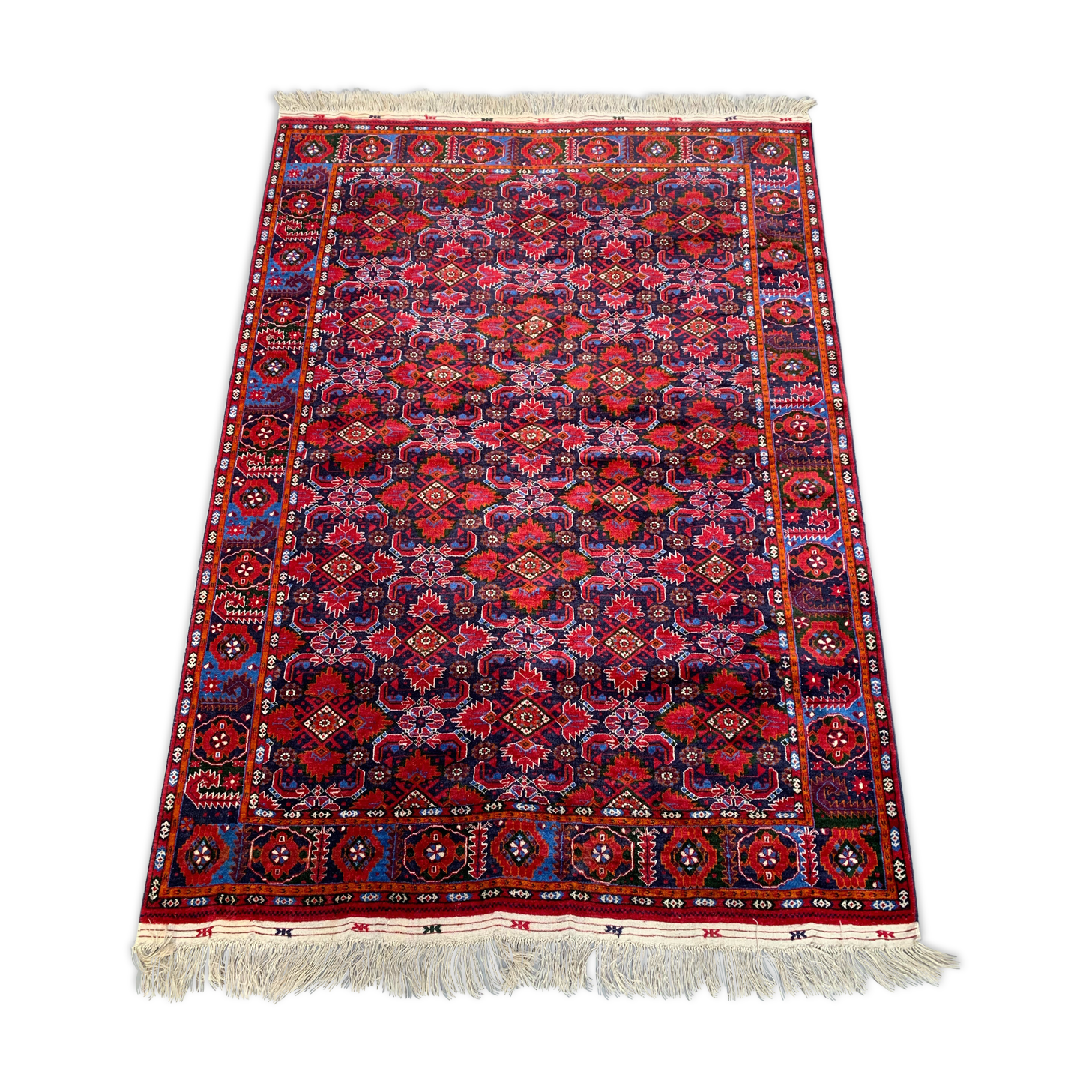 Vintage Turkoman Beshir Rug 245x170 cm
