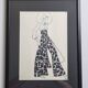 Fashion sketch, original drawing, monogrammed by Jean Eden, 70s