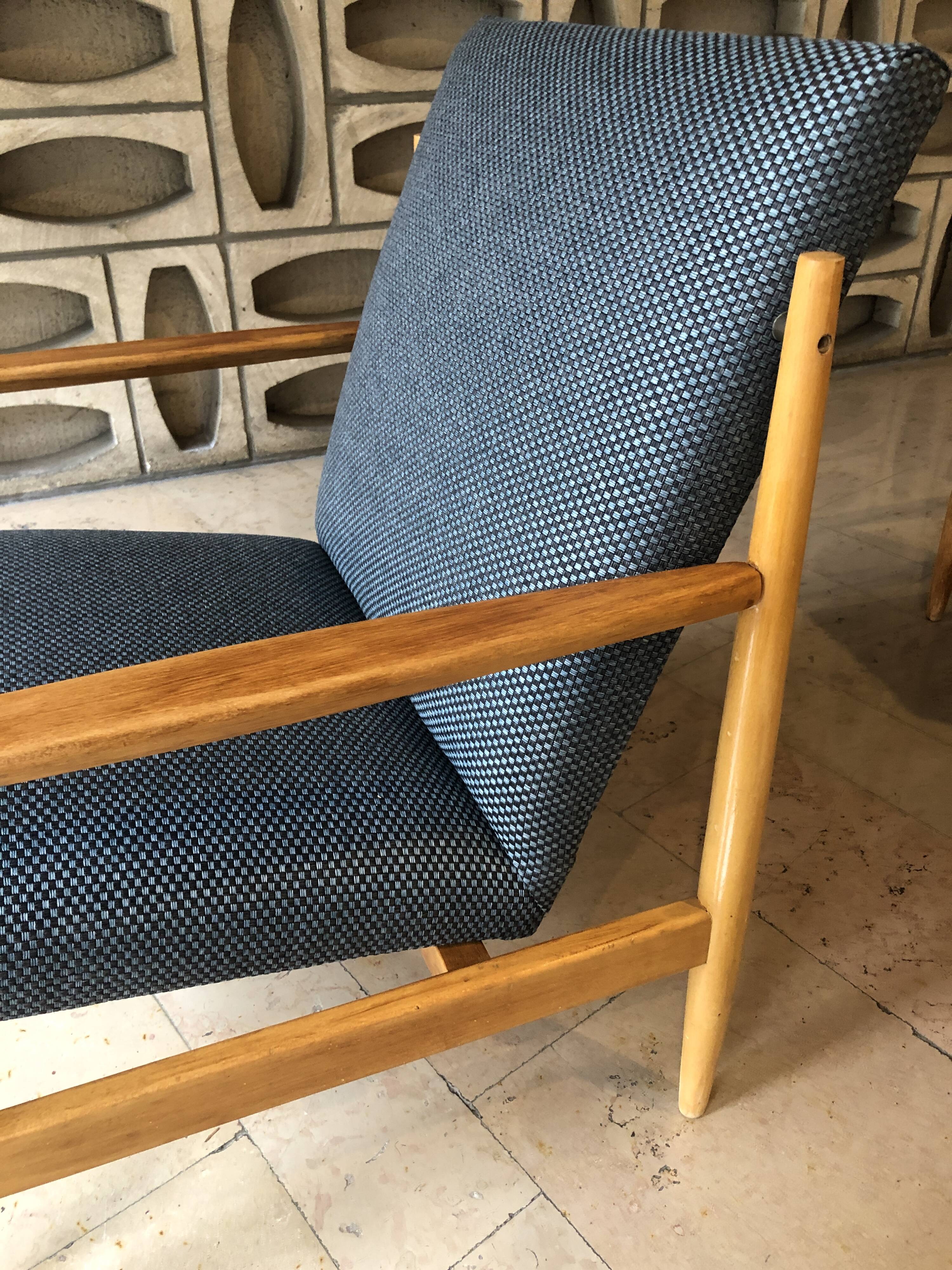Ton brand armchair with Houlès fabric