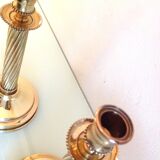 Pair of empire style brass candlesticks