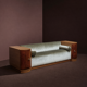 Art Deco green velvet sofa