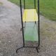 Vintage floor furniture perforated iron and metal
