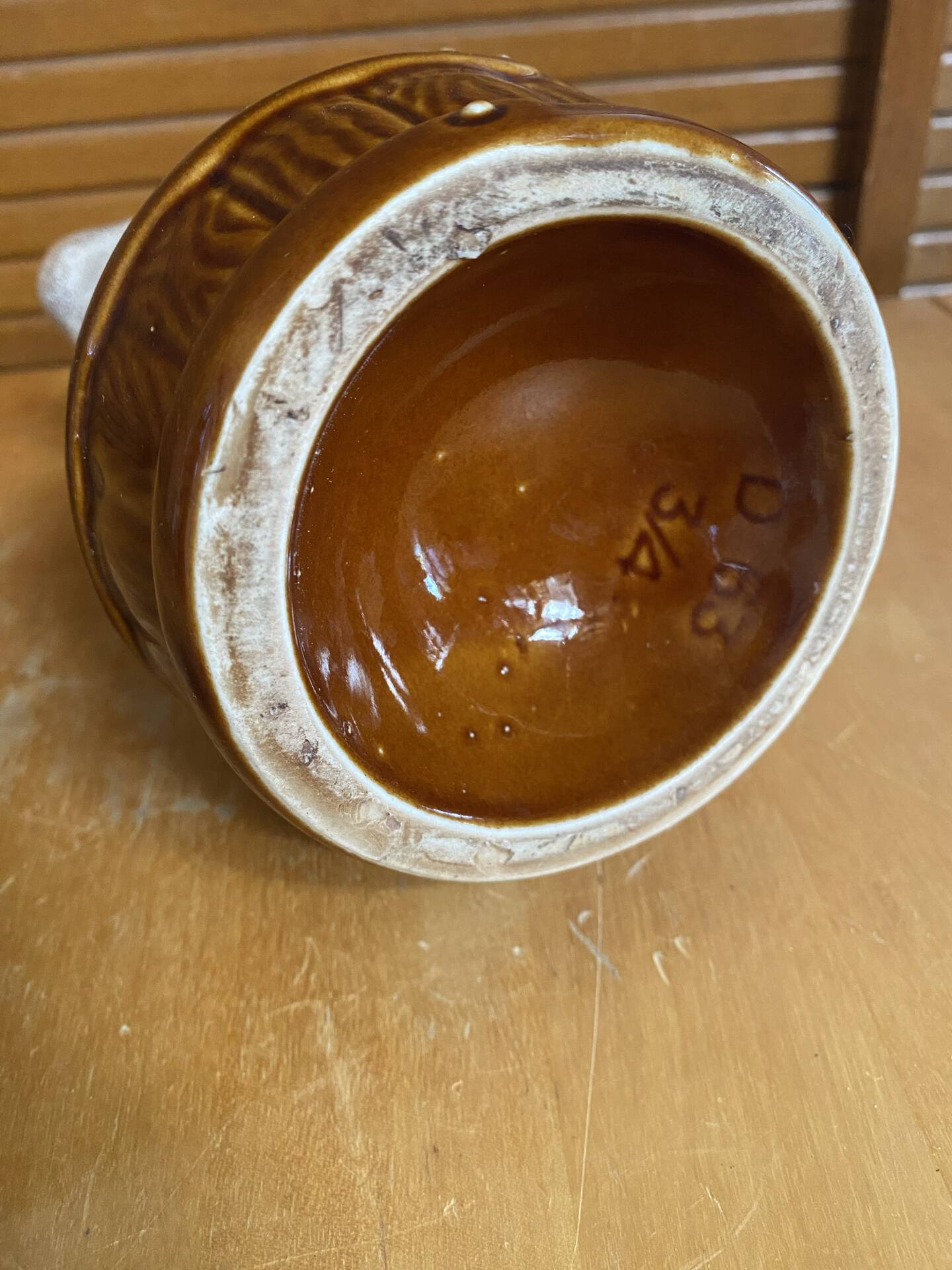 Vintage revol barrel-shaped flamed ceramic jug 3/4 litre