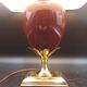 Beautiful Bordeaux Porcelain and Brass Lamp Le Dauphin Model Ançay Annanas