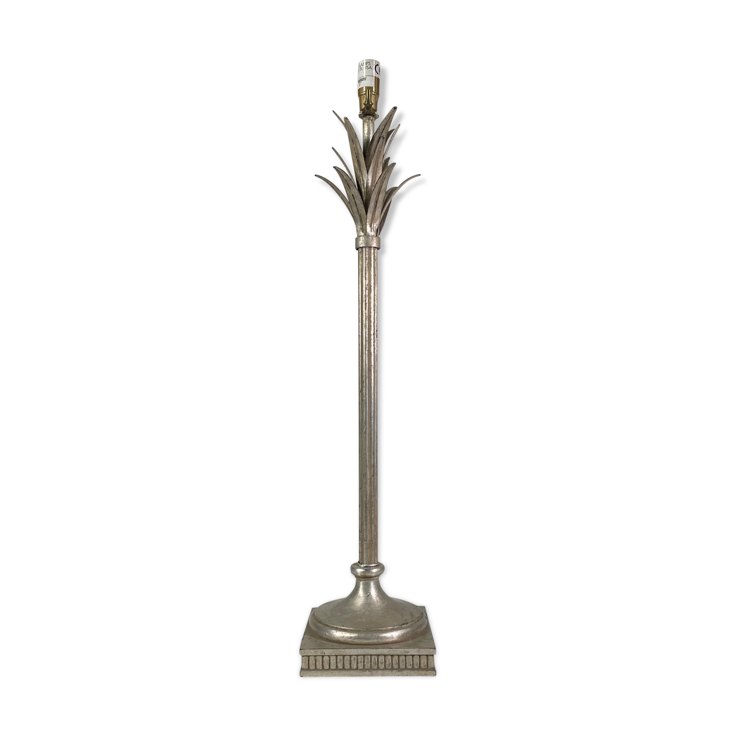 Silver metal palm lamp foot